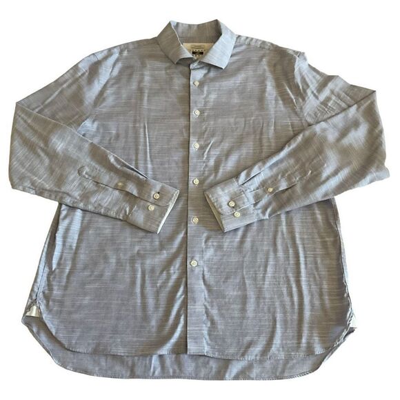 Joseph Abboud Shirt Collar Button Down Cotton Blue White Non Iron Mens Size XL - Picture 6 of 8
